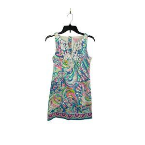 Lilly Pulitzer Gabby Shift Dress Size 00 Multicolor Embroidered